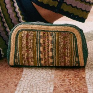 NWT - Sezane multicolor Green Carla Clutch